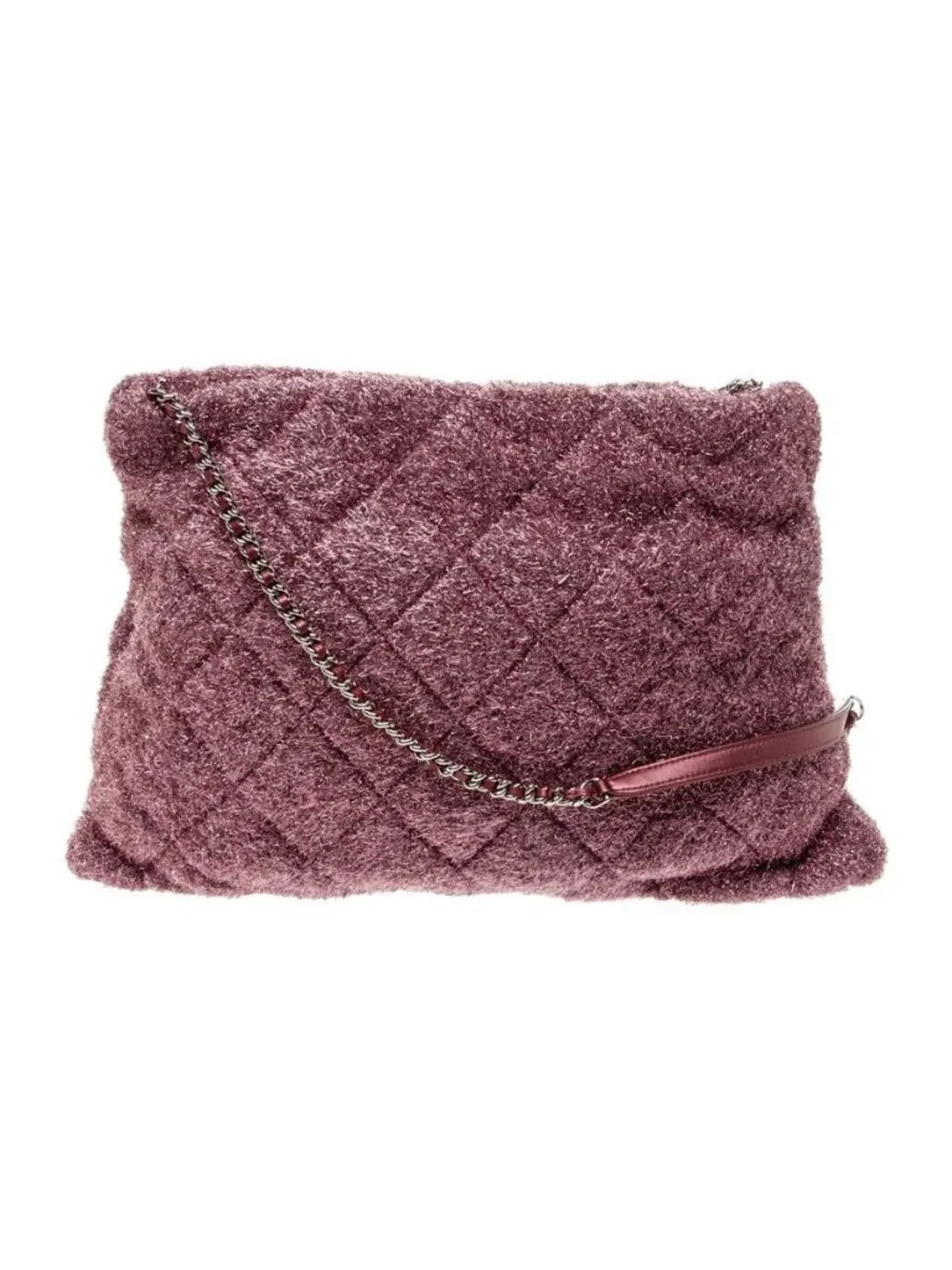 Chanel Pluto Glitter Metallic Pink Quilted Shopping Tote Bag